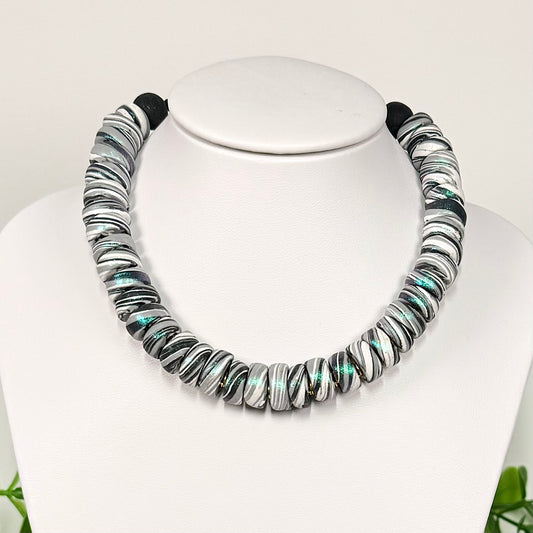 Black and White Dual-Tone Galaxy Beaded Set