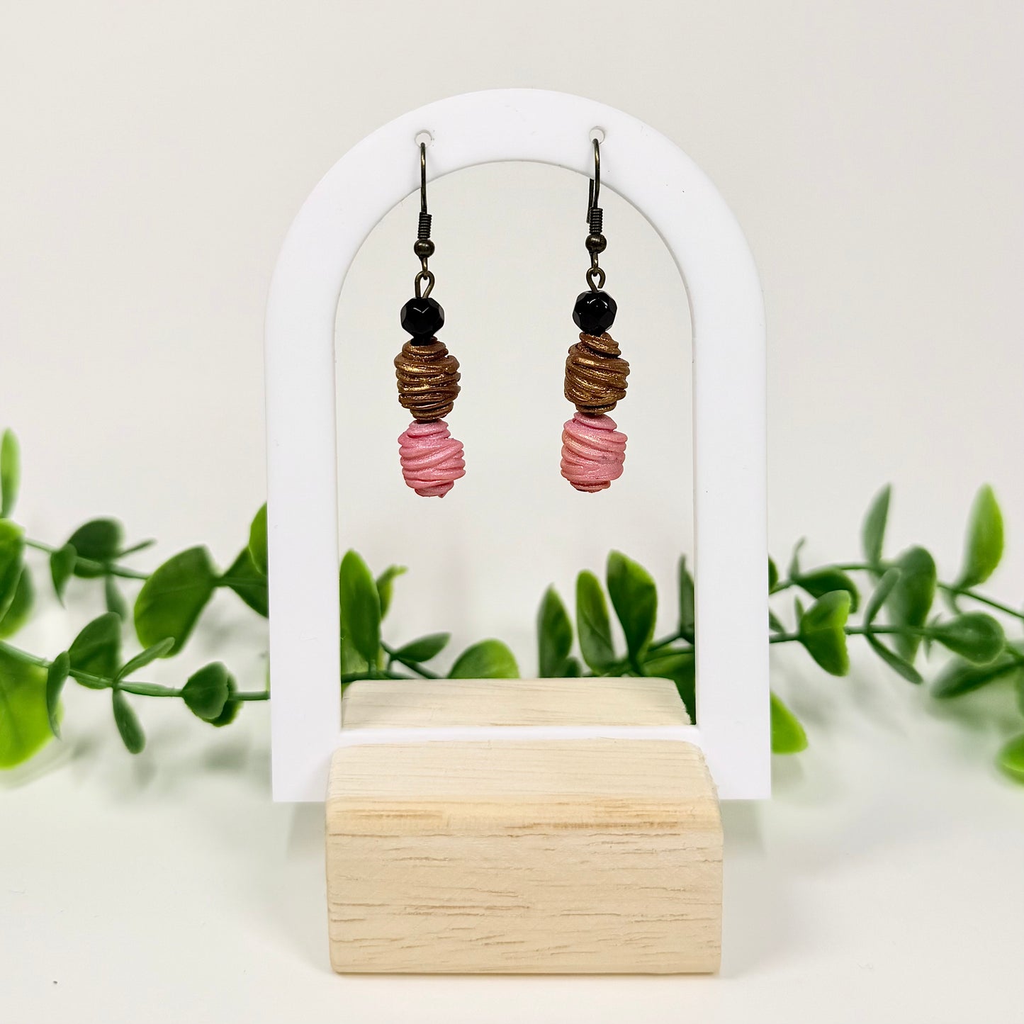 Rosy Pink Twisted Beaded Set