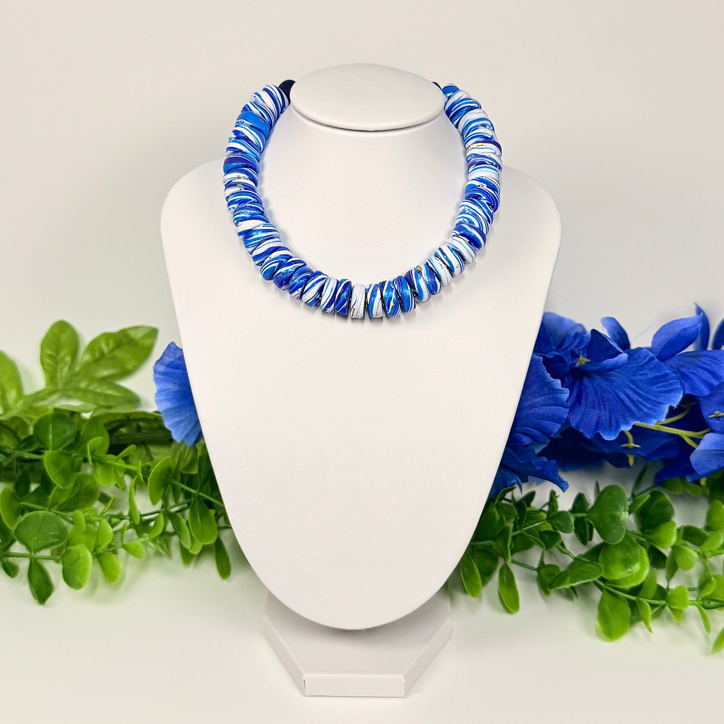 Royal Blue Galaxy Beaded Set