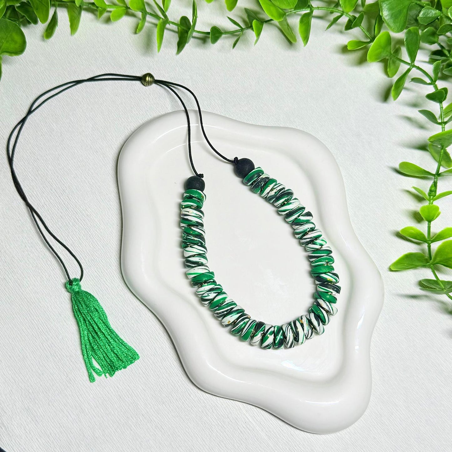 Emerald Green Galaxy Beaded Set