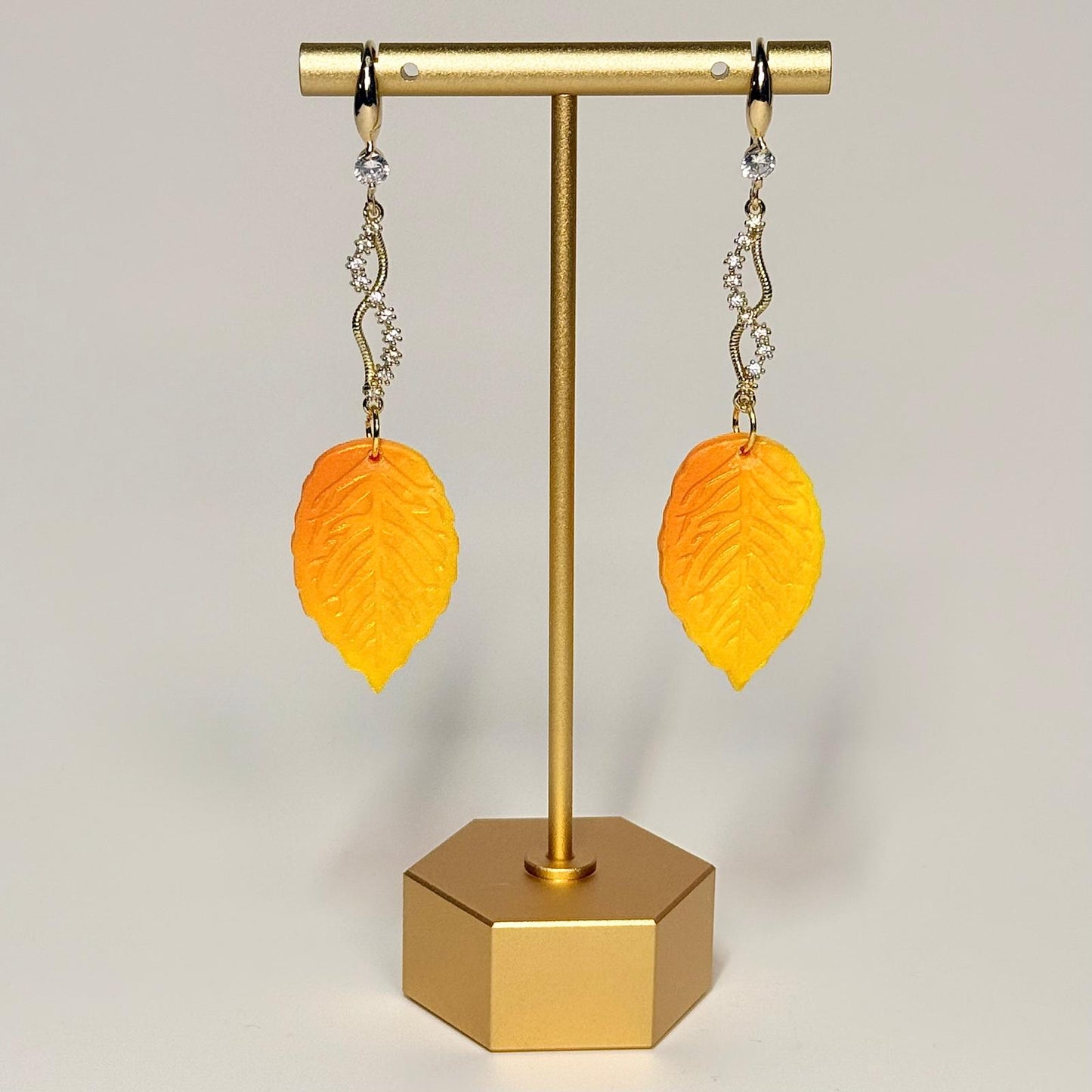 Golden Autumn Leaf Earrings