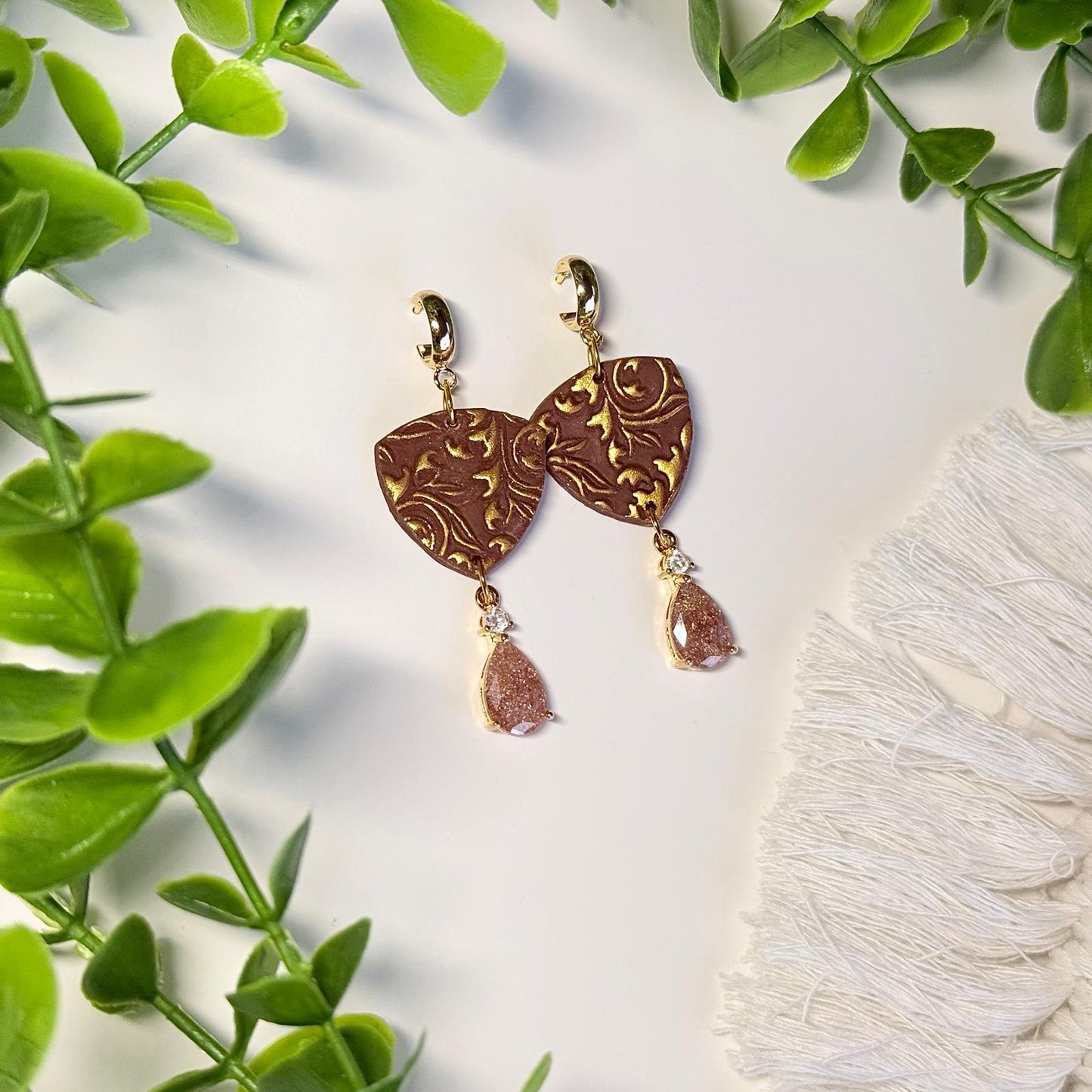Gold Filigree Dangle Earrings