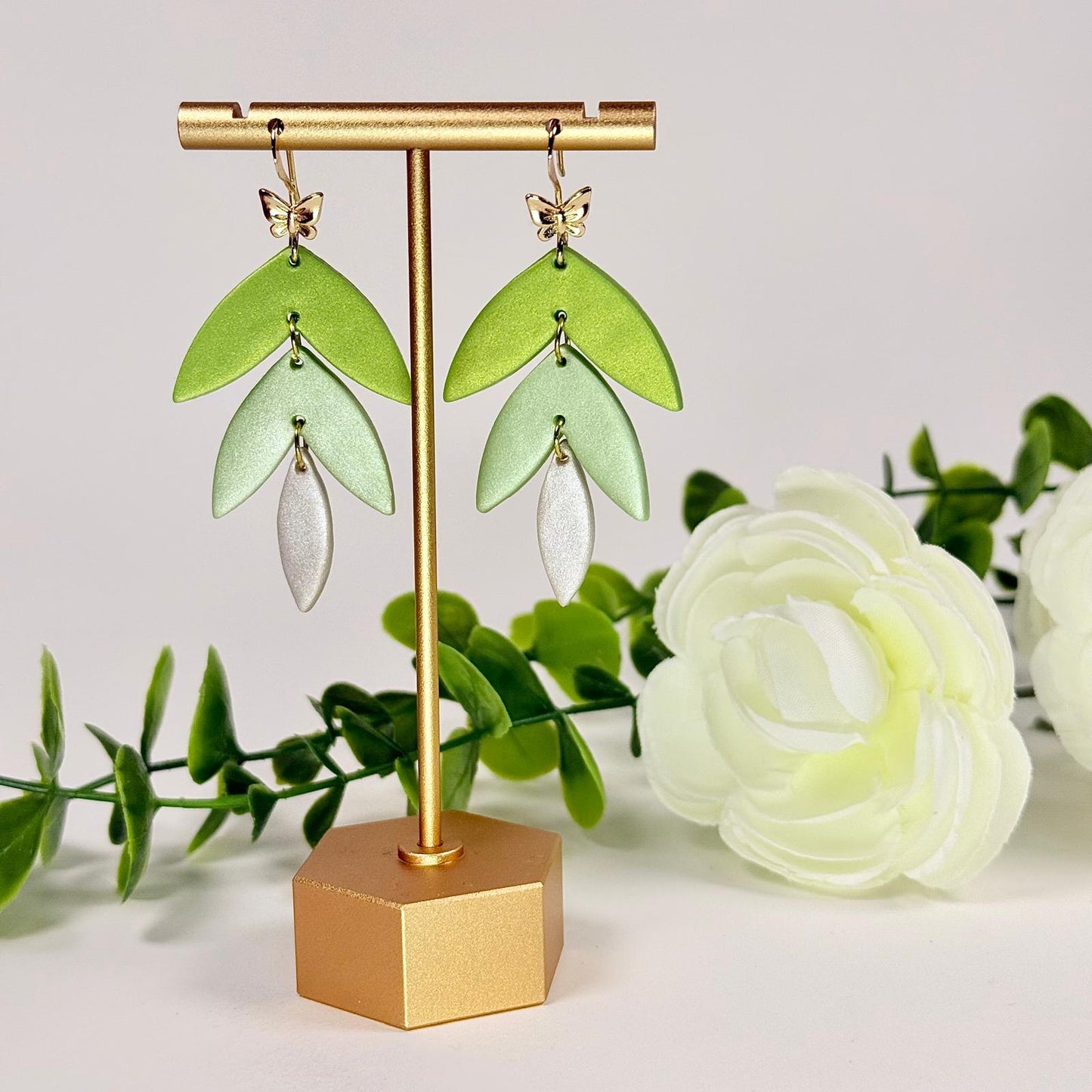 Layered Fern Drop Earrings