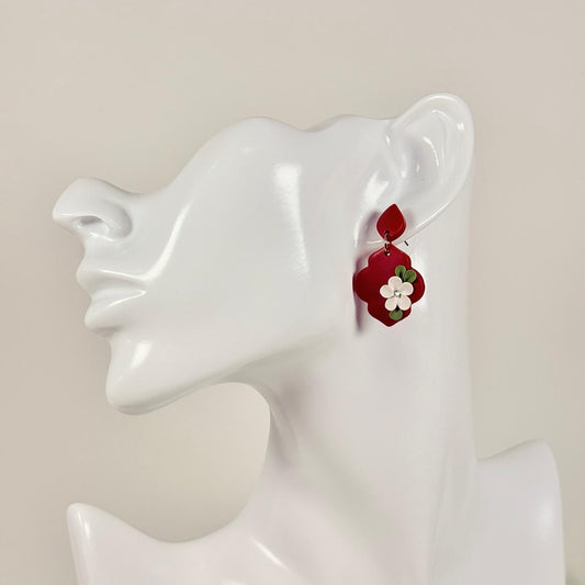 Christmas Eve Floral Holiday Earrings