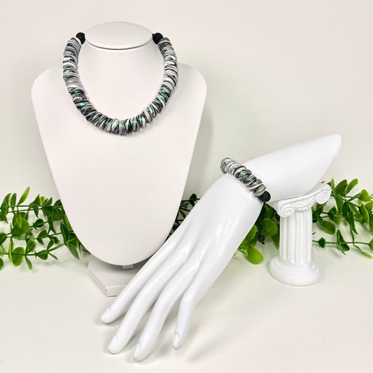 Black and White Dual-Tone Galaxy Beaded Set