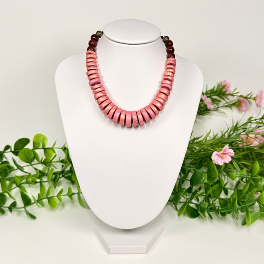 Rose Gold Circle Beads Necklace