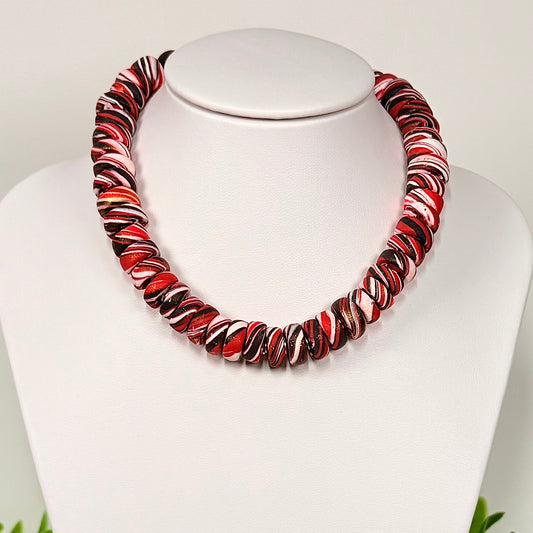Ruby Red Galaxy Beaded Set
