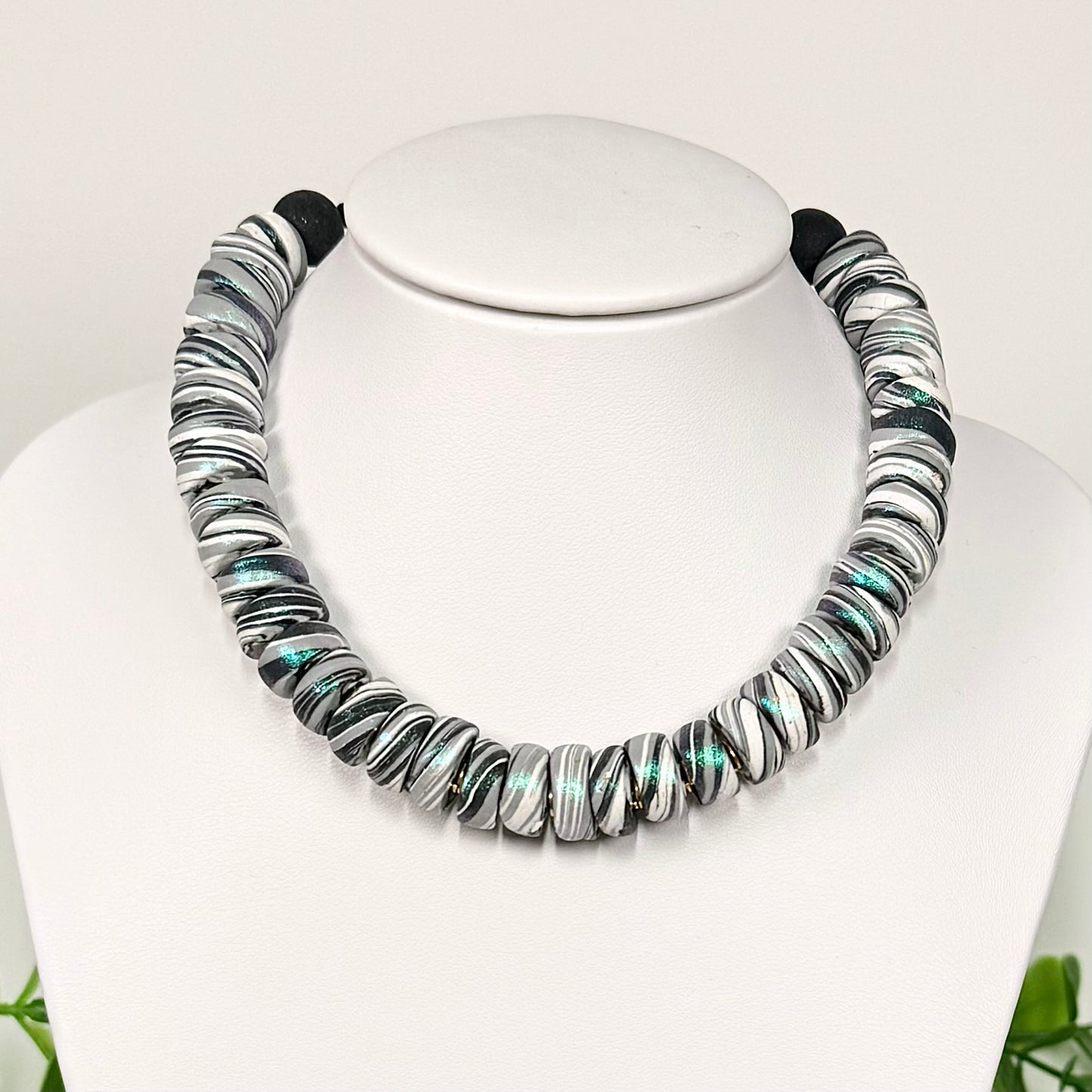 Black and White Dual-Tone Galaxy Beaded Set