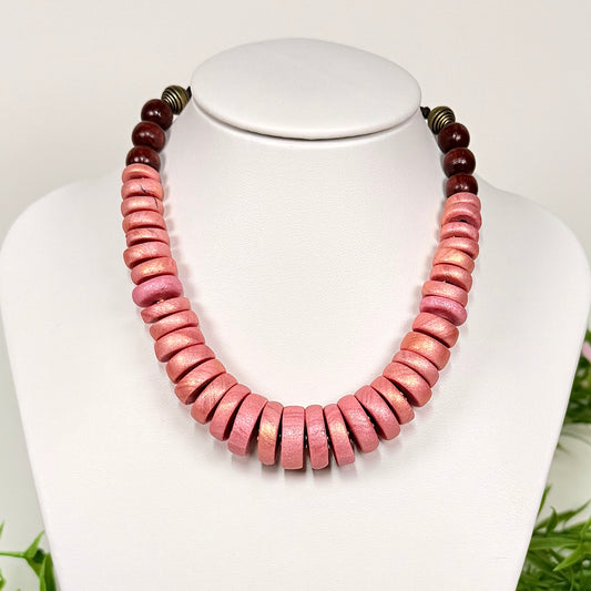Rose Gold Circle Beads Necklace