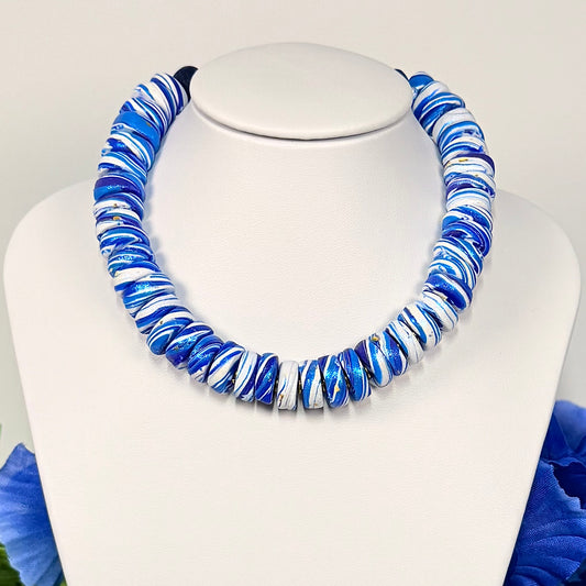 Royal Blue Galaxy Beaded Set