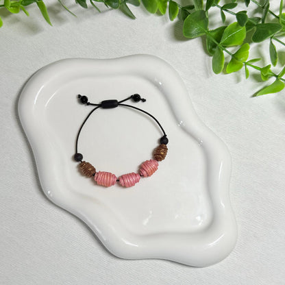Rosy Pink Twisted Beaded Set