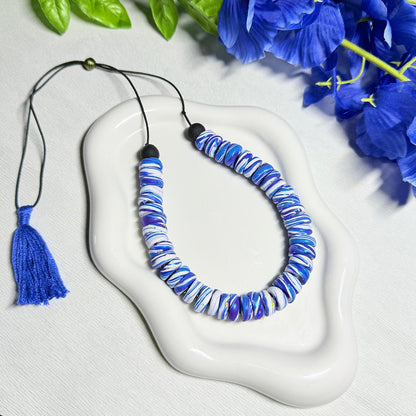 Royal Blue Galaxy Beaded Set
