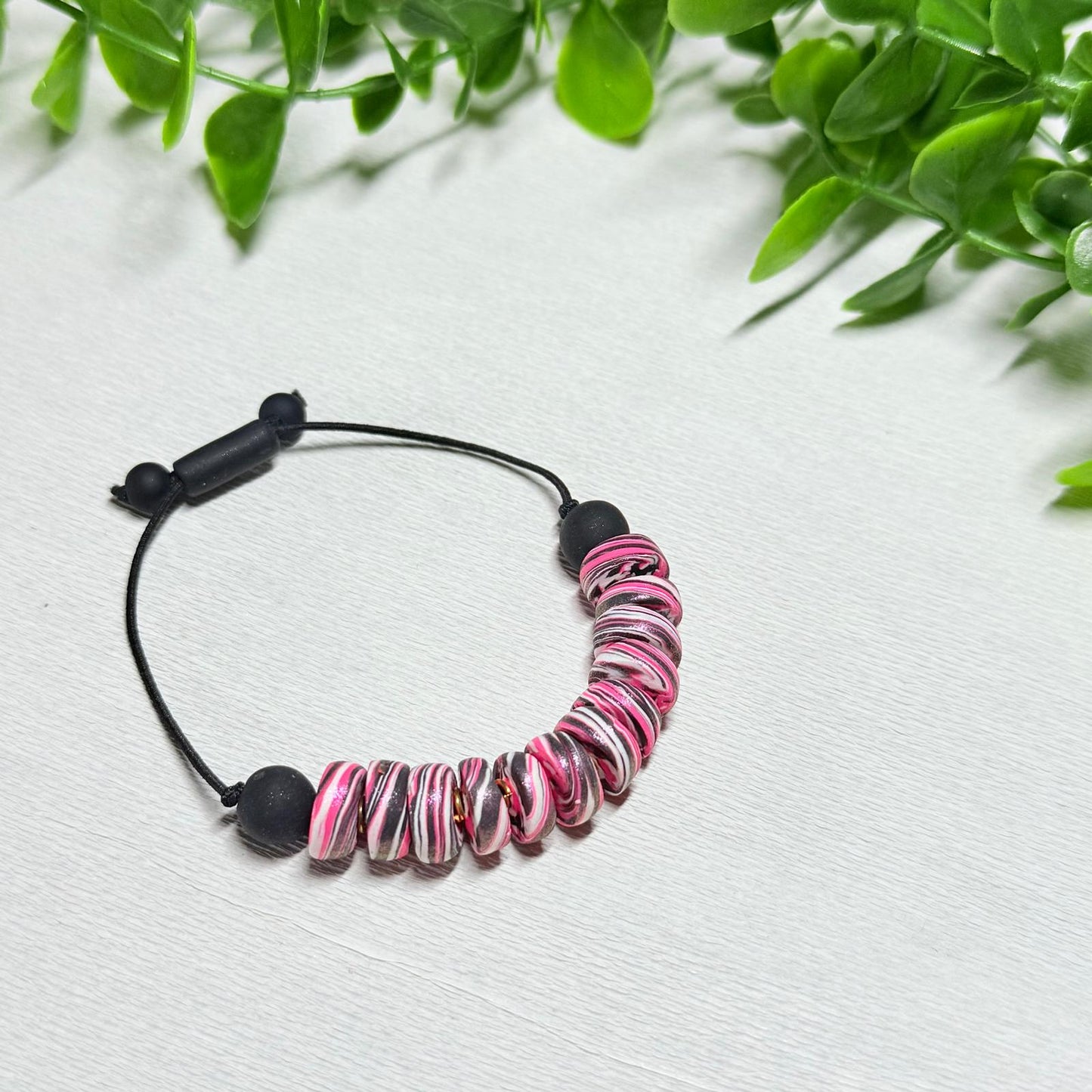 Vivid Pink Galaxy Beaded Set