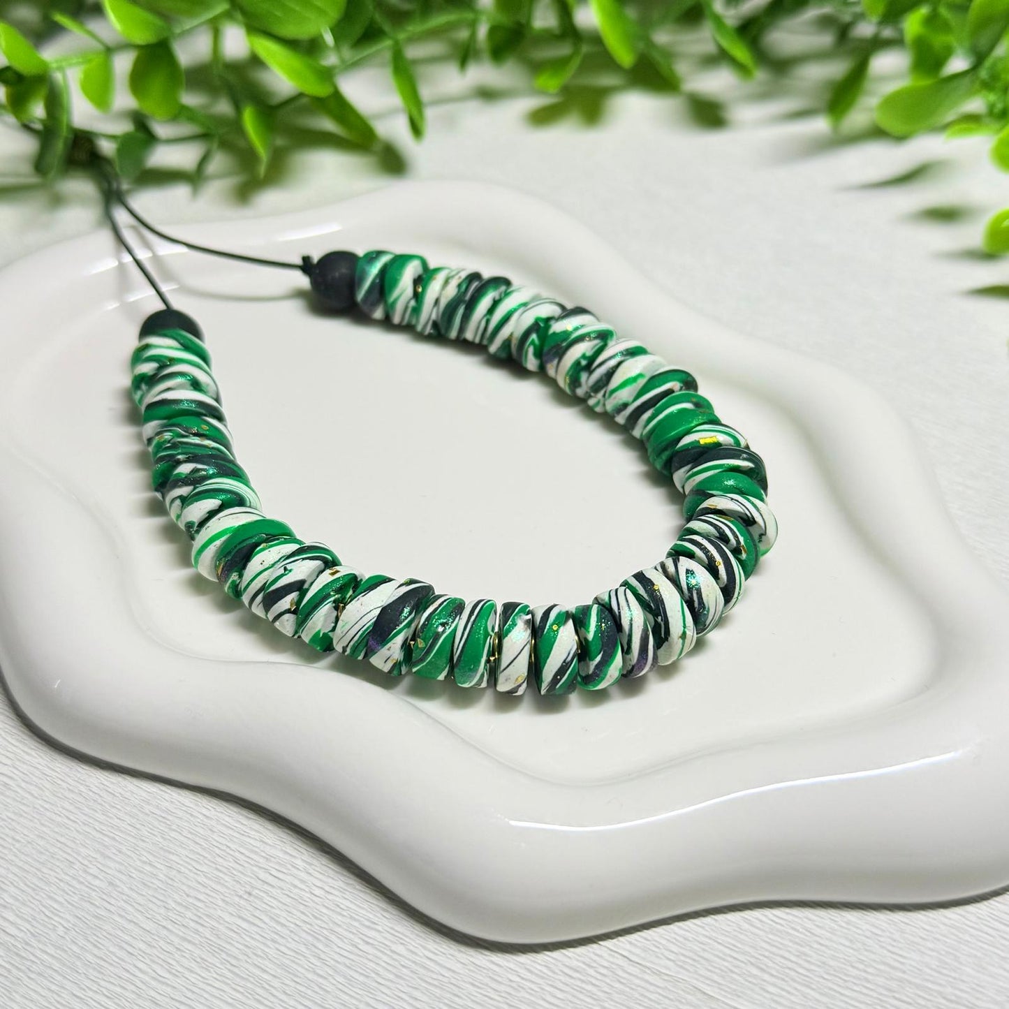 Emerald Green Galaxy Beaded Set