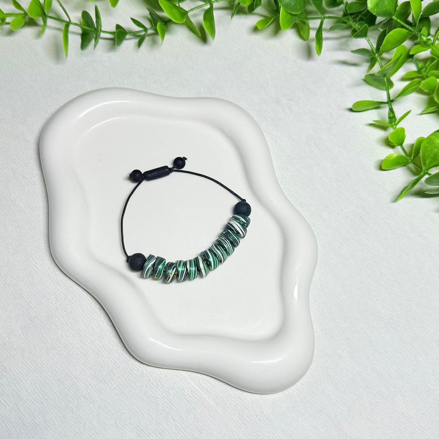 Emerald Green Galaxy Beaded Set
