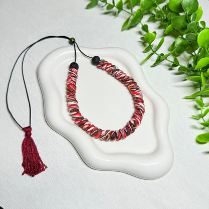 Ruby Red Galaxy Beaded Set