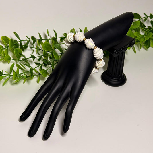 Pearl White Twisted Beads Bracelet