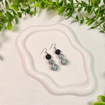 Black and White Dual-Tone Marble Beaded Set
