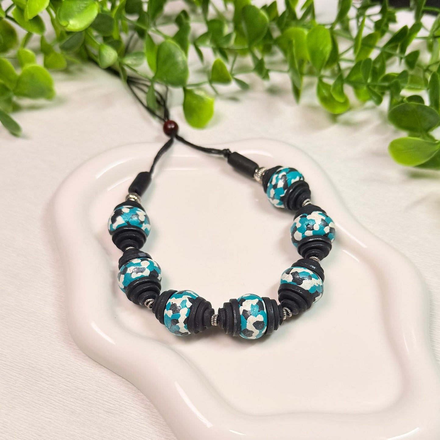 Vibrant Turquoise Mosaic Beaded Set