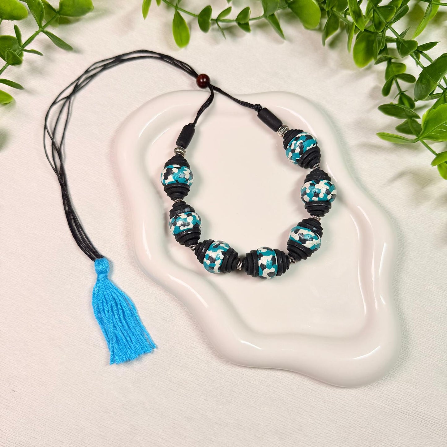 Vibrant Turquoise Mosaic Beaded Set