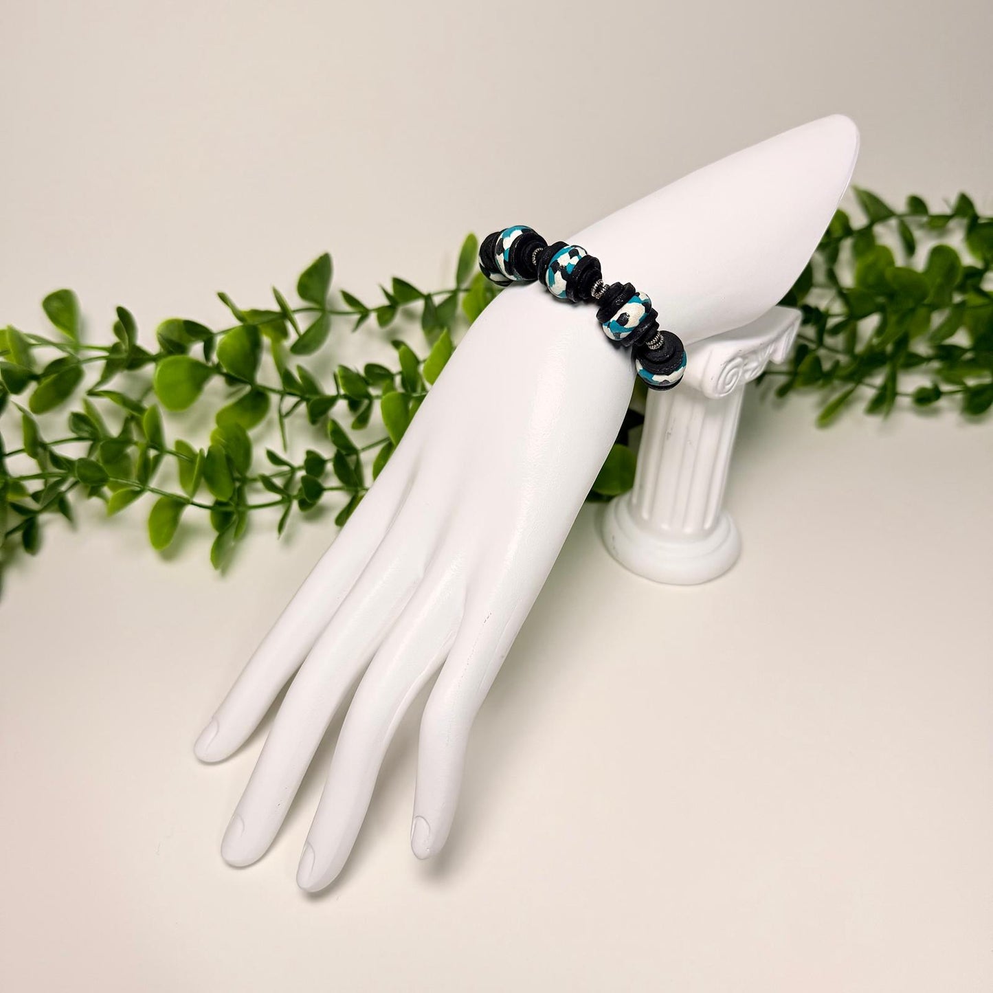 Vibrant Turquoise Mosaic Beaded Set