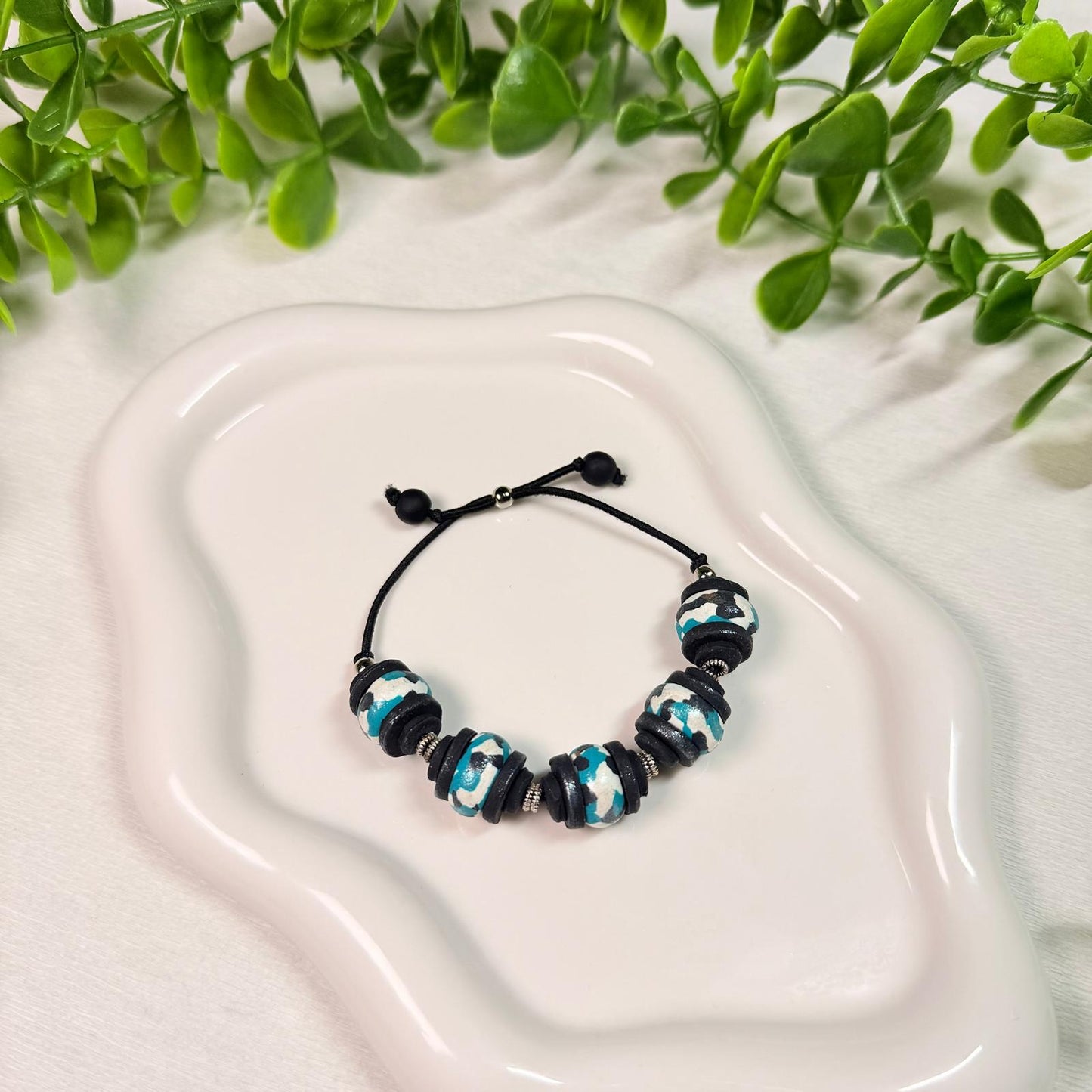 Vibrant Turquoise Mosaic Beaded Set