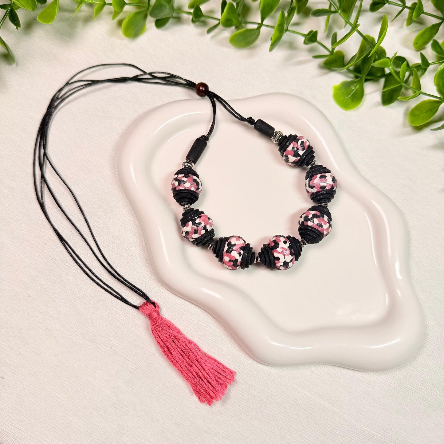 Dusky Rose Mosaic Beaded Set