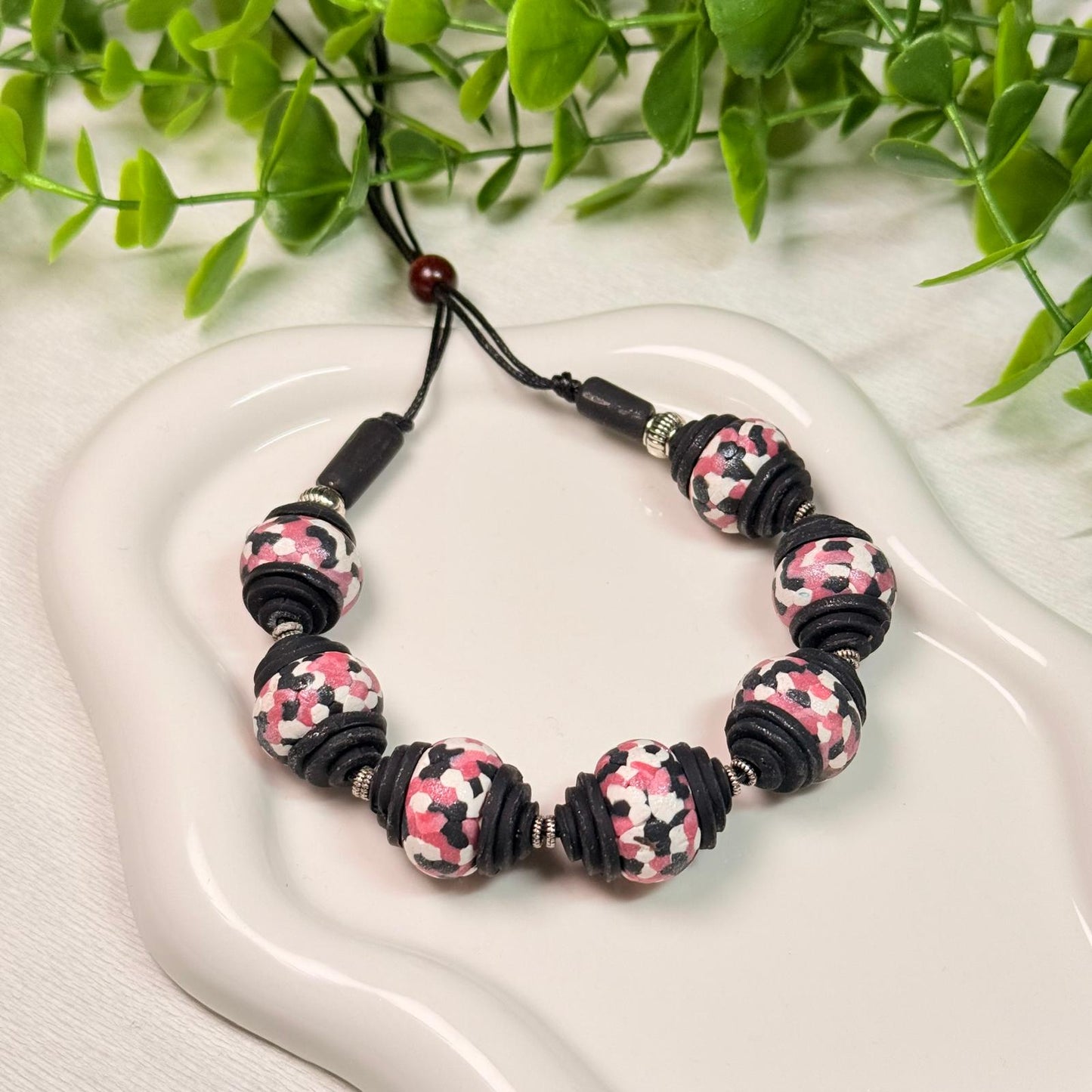 Dusky Rose Mosaic Beaded Set