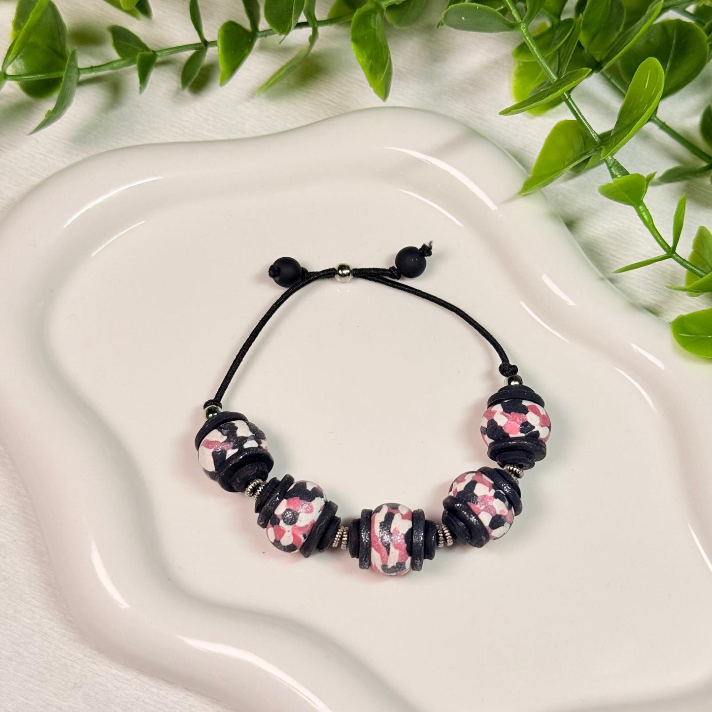 Dusky Rose Mosaic Beaded Set
