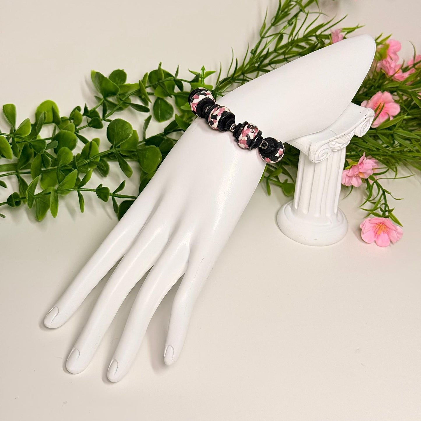 Dusky Rose Mosaic Beaded Set