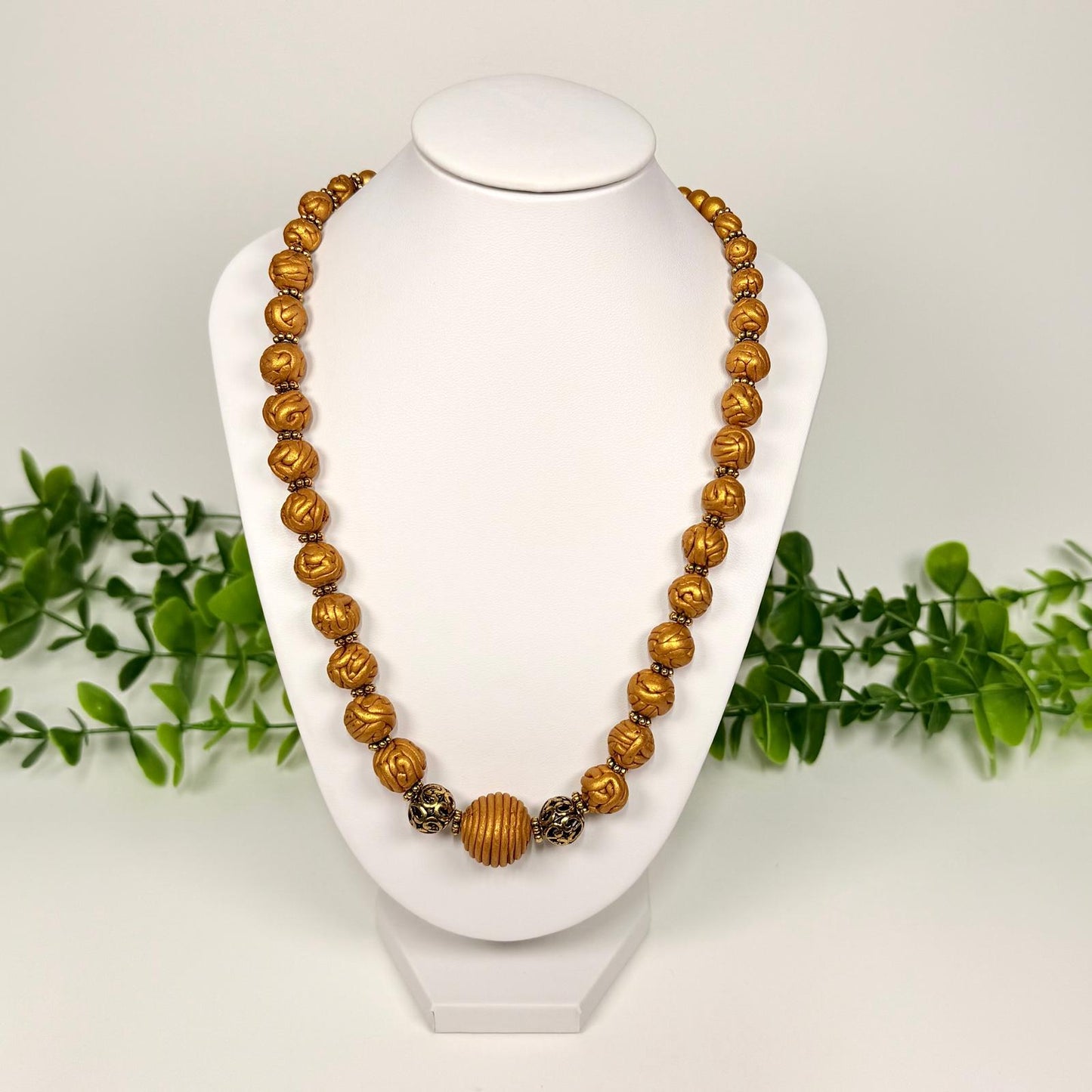 Golden Entwined Beads Set