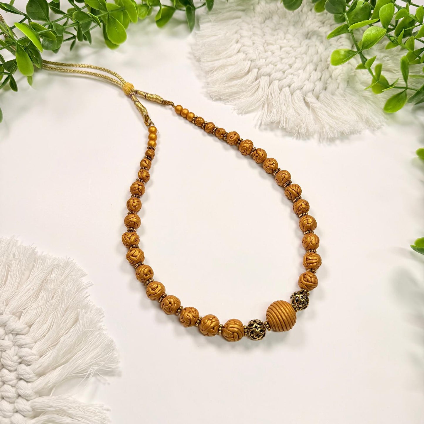 Golden Entwined Beads Set