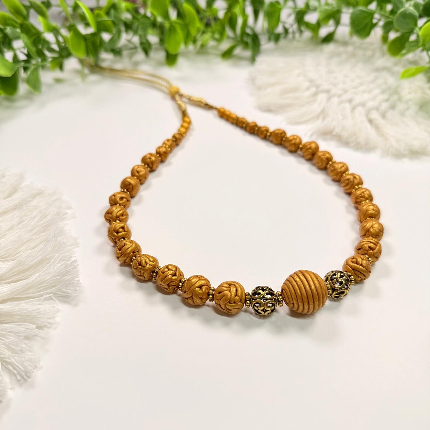 Golden Entwined Beads Set