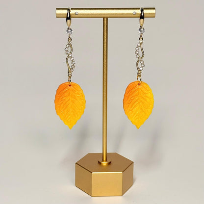 Golden Autumn Leaf Earrings