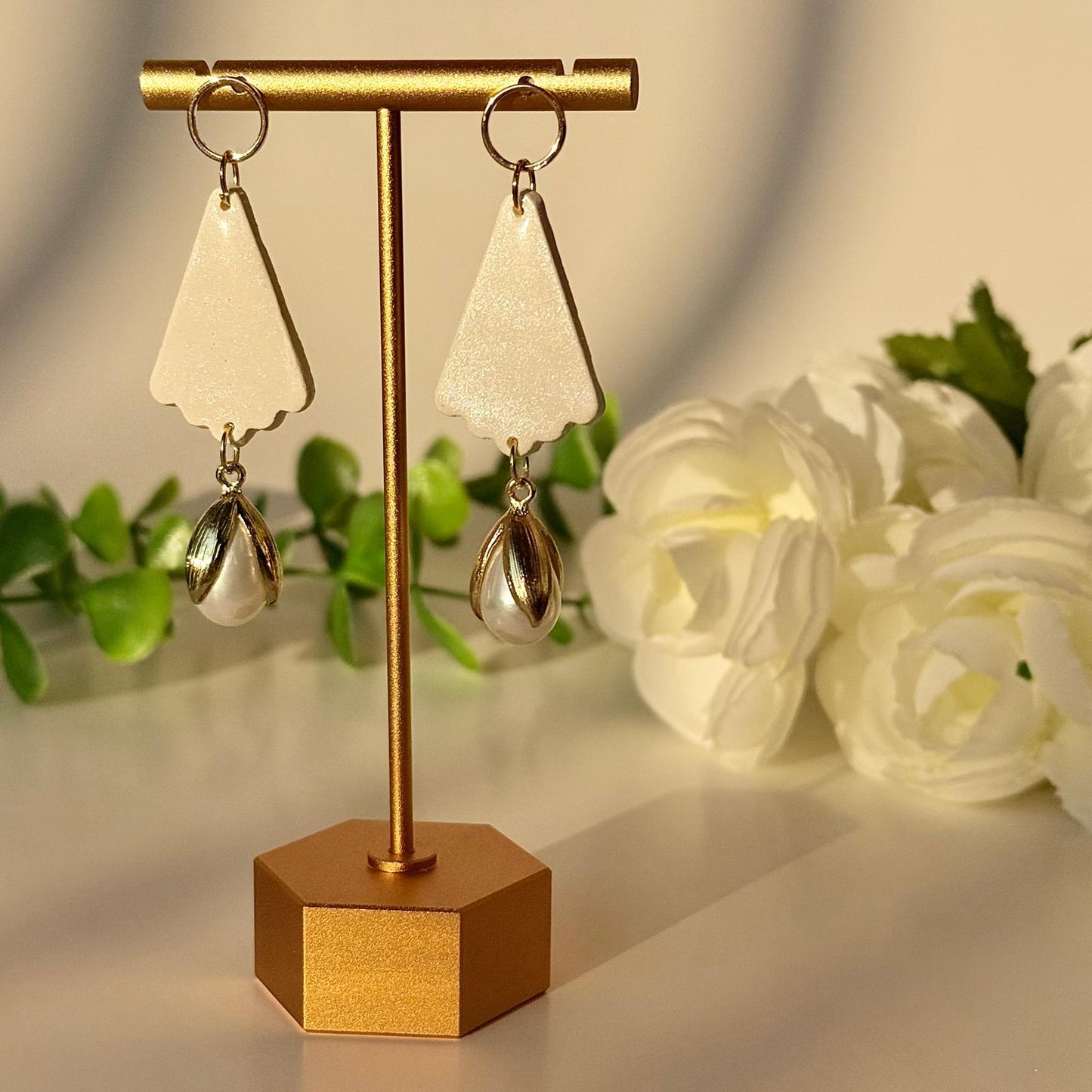 Moonlit Pearl Dangle Earrings