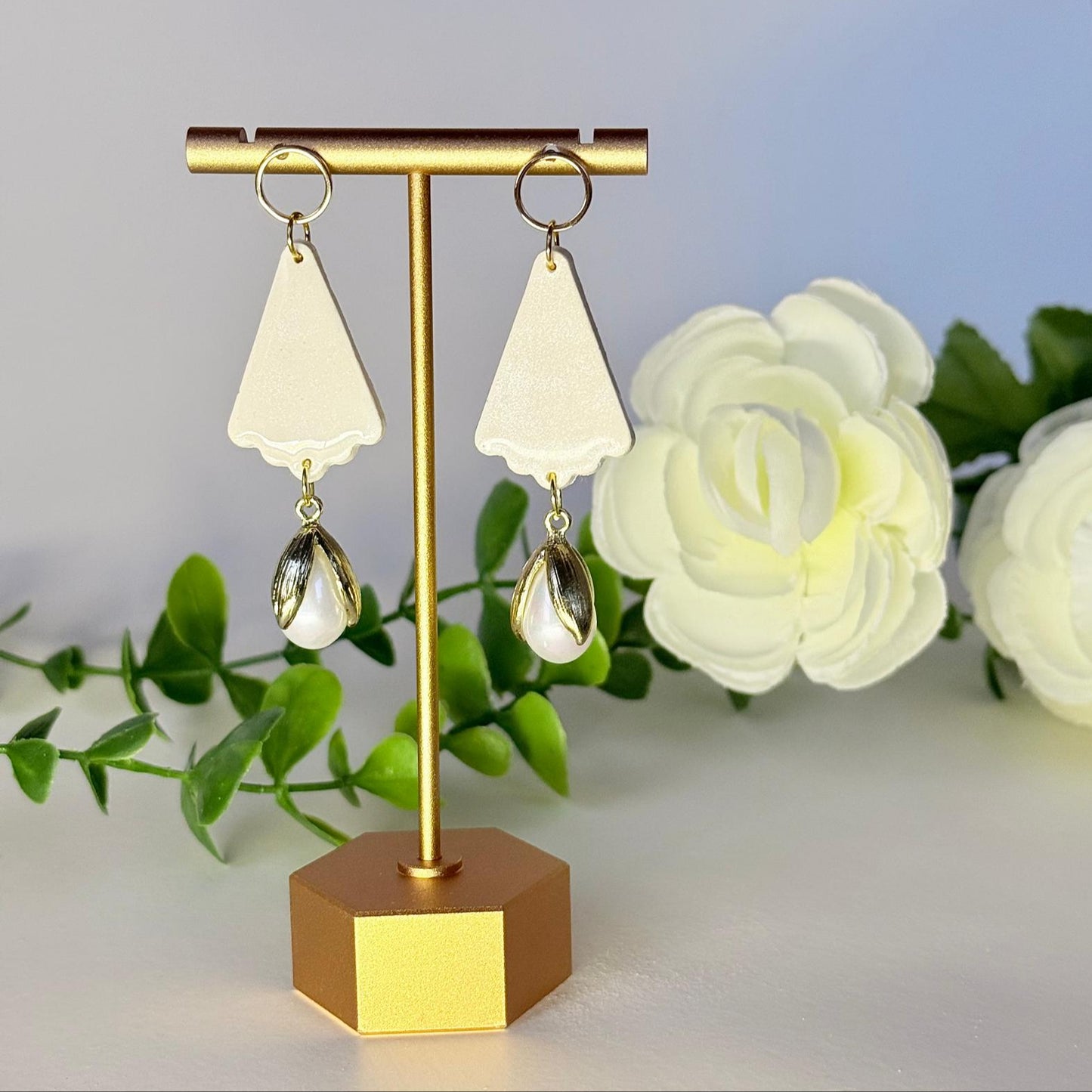 Moonlit Pearl Dangle Earrings