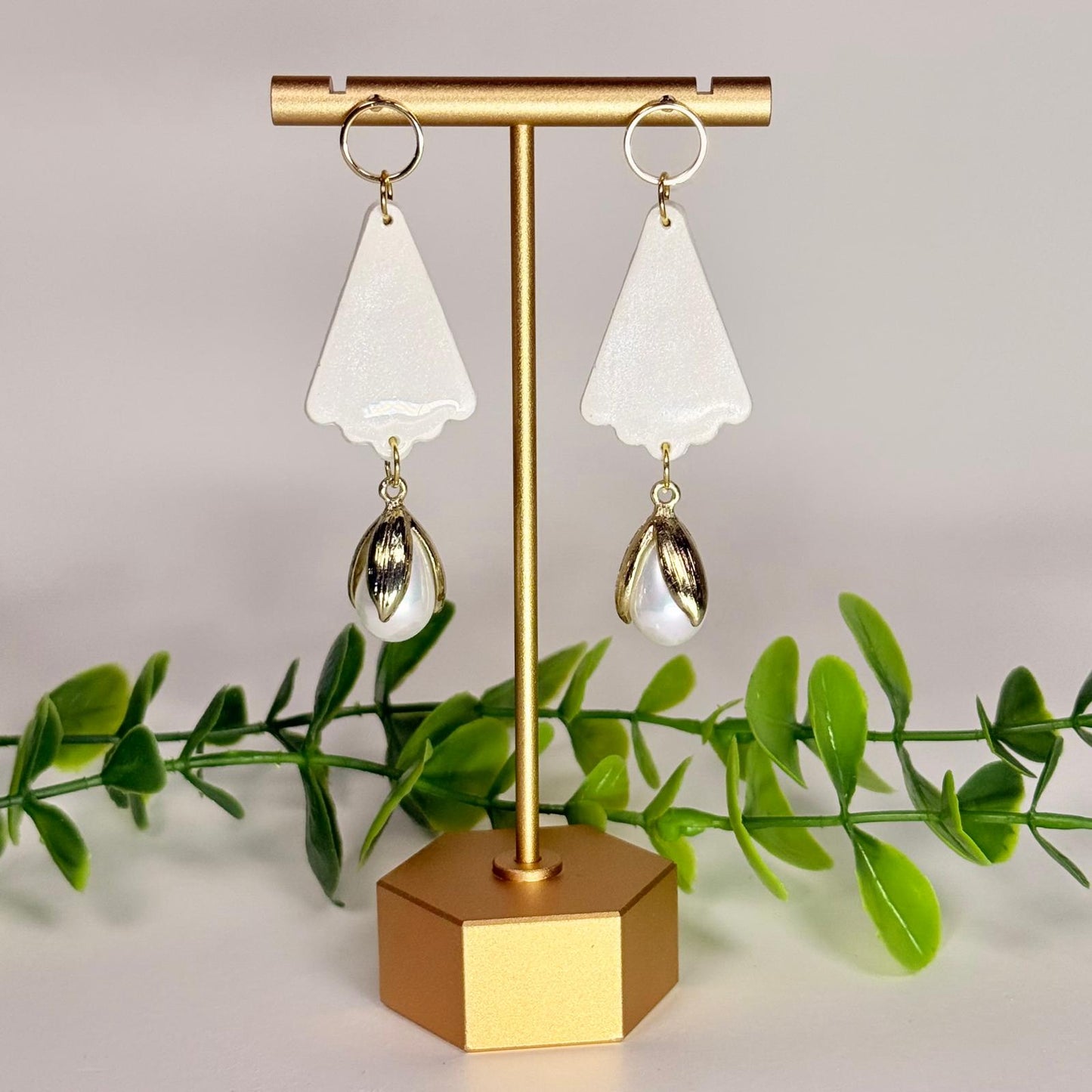 Moonlit Pearl Dangle Earrings