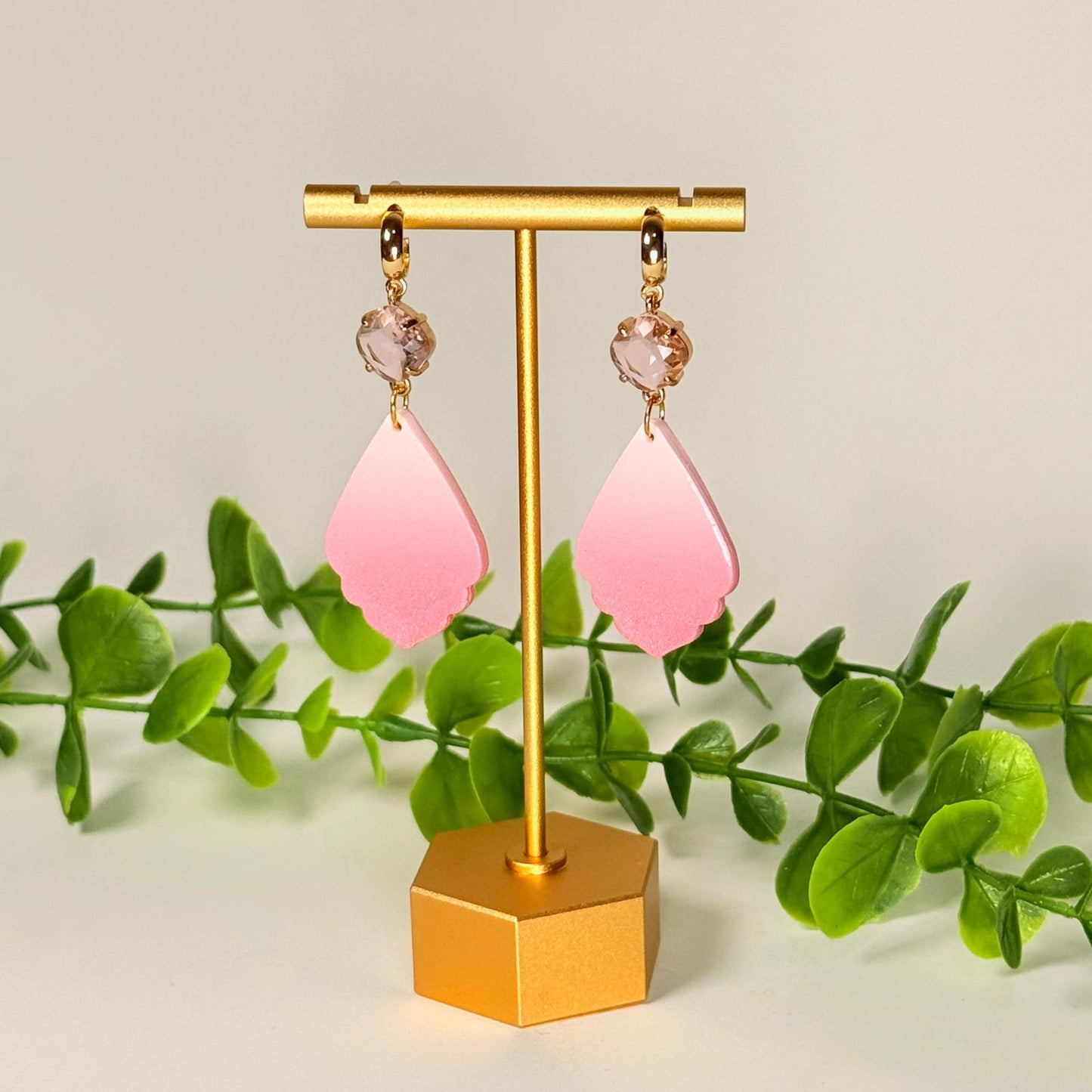 Pink Petal Drop Earrings