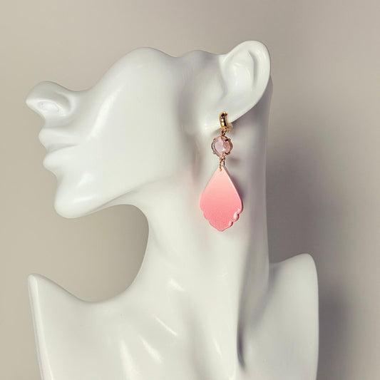 Pink Petal Drop Earrings