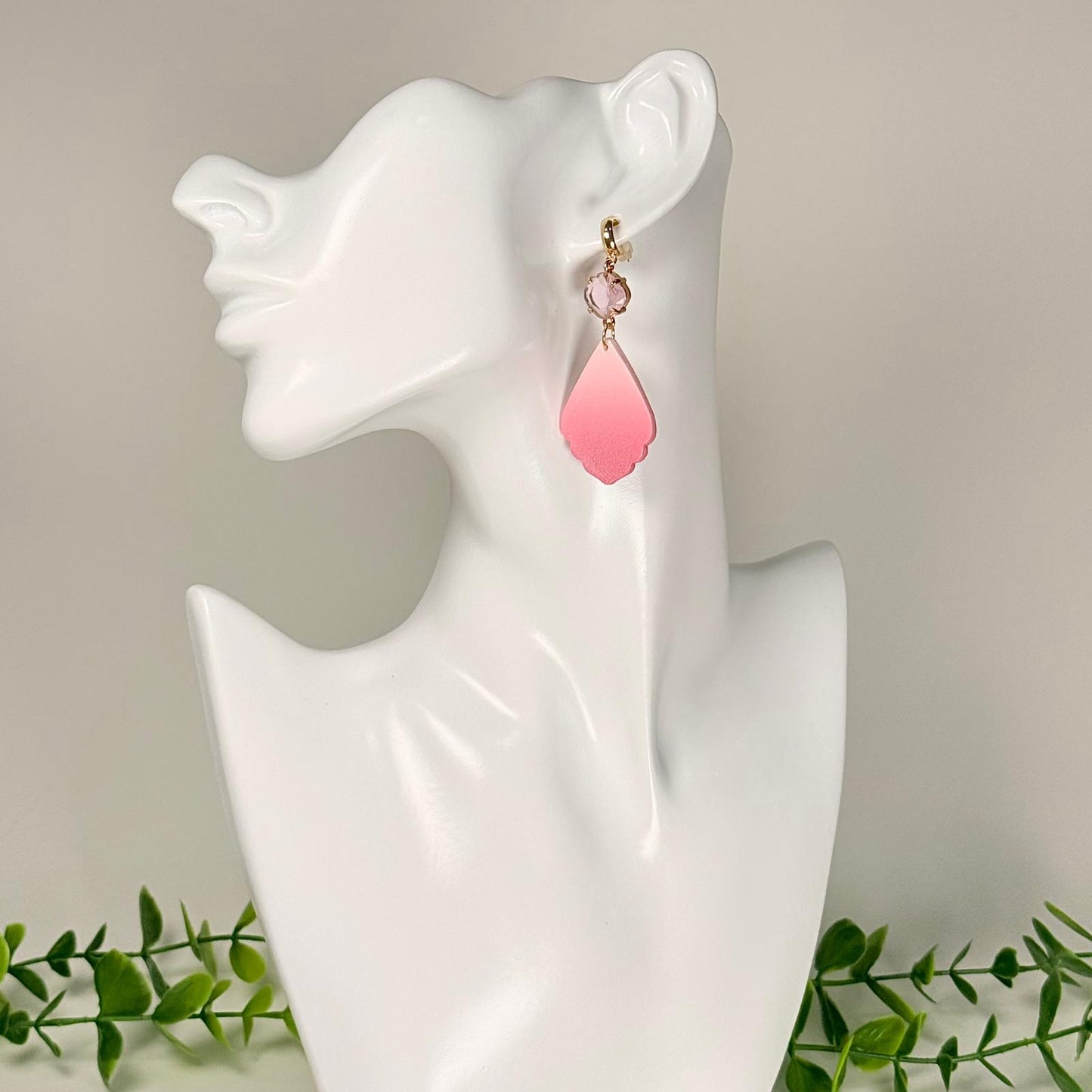 Pink Petal Drop Earrings