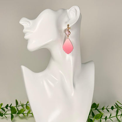 Pink Petal Drop Earrings