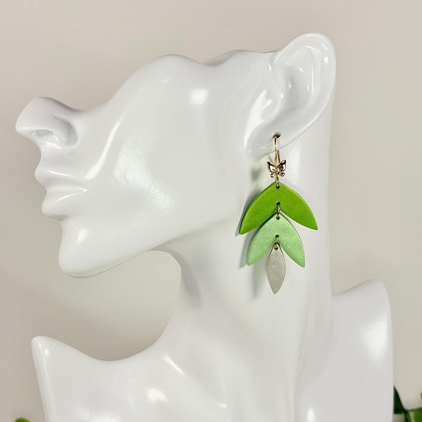 Layered Fern Drop Earrings