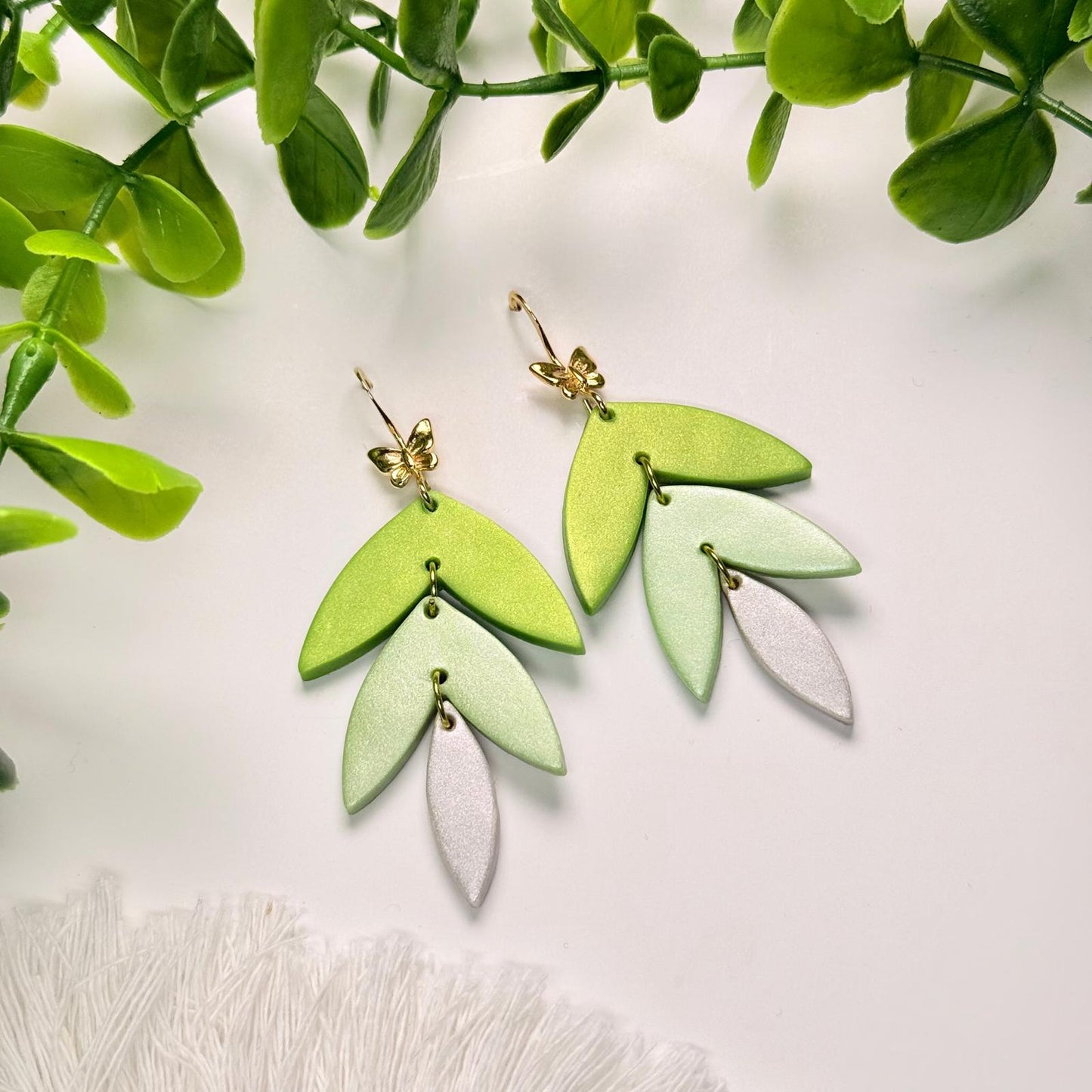 Layered Fern Drop Earrings
