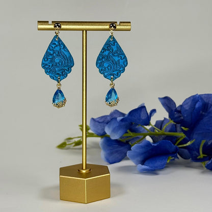 Azure Embossed Earrings