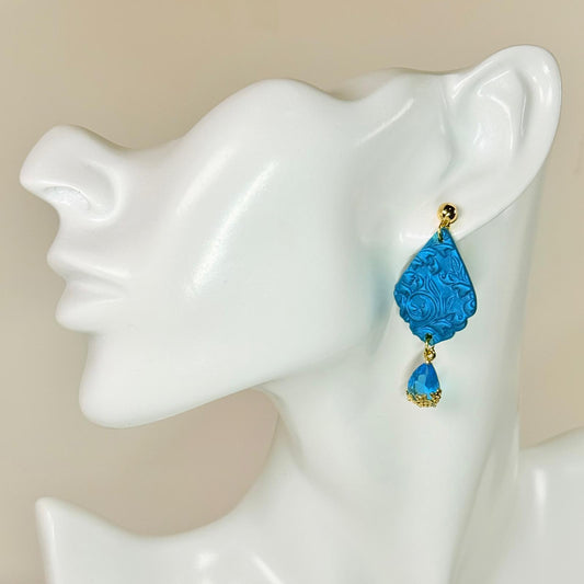 Azure Embossed Earrings