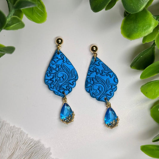 Azure Embossed Earrings