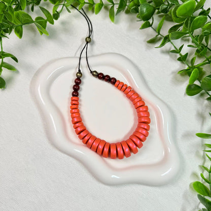 Sunset Coral Circle Beads Necklace