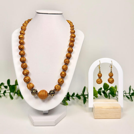 Golden Entwined Beads Set