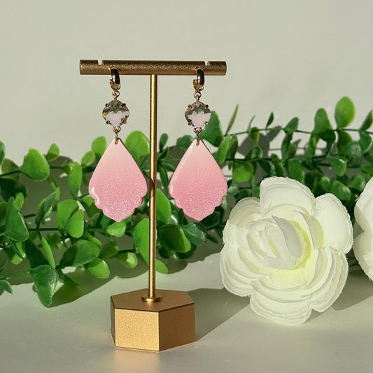 Pink Petal Drop Earrings