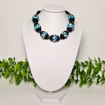 Vibrant Turquoise Mosaic Beaded Set